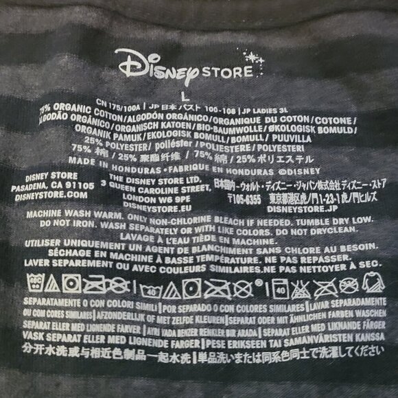Disney Store Nightmare Before Christmas Jack & Sally Striped T-Shirt L Women's - Picture 7 of 12